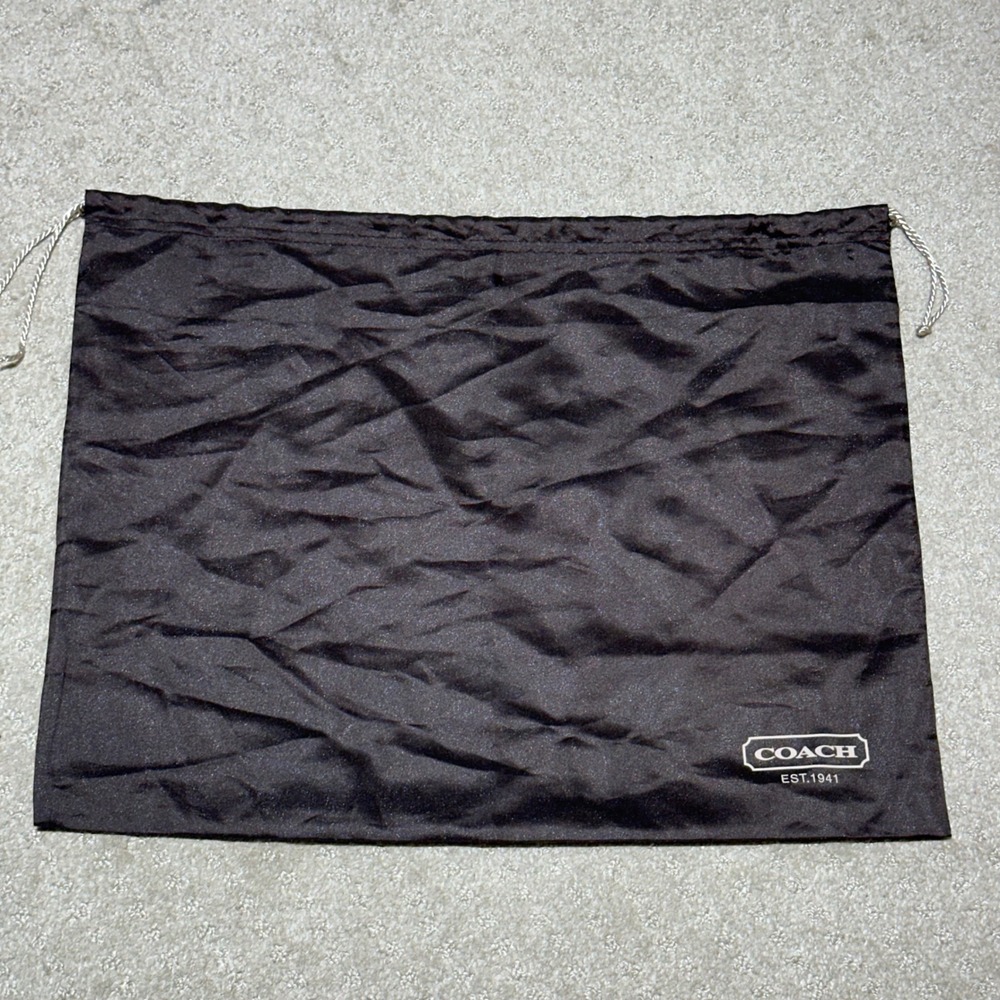 Coach Dark Brown Drawstring Dust Bag for Handbags Large